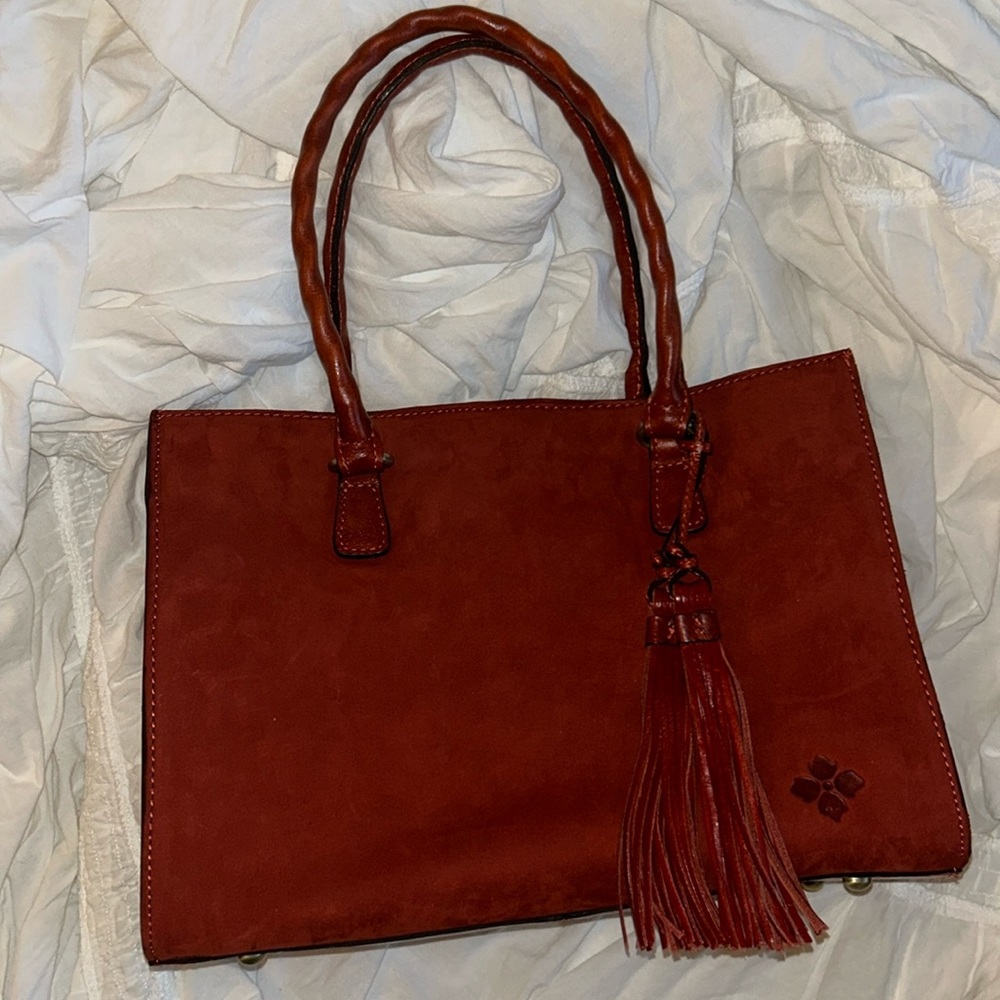 Patricia Nash Primrose Suede Satchel nwot